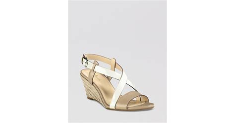 Lyst Cole Haan Open Toe Wedge Espadrille Sandals Taylor In Natural