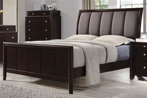 Madison Dark Merlot Queen Panel Upholstered Bed From Coaster Coleman