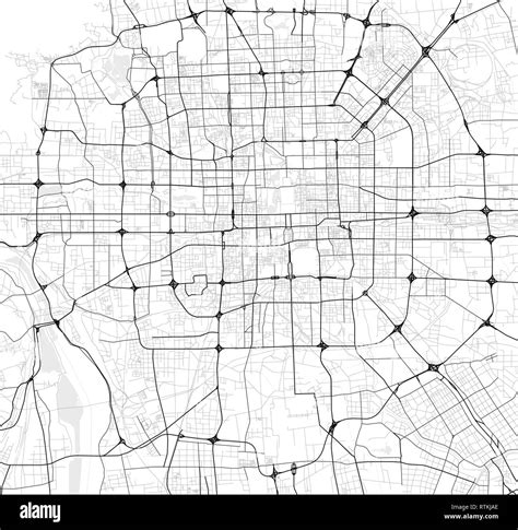 Mapa Vectorial De La Ciudad De Beijing En Blanco Y Negro Imagen Vector De Stock Alamy