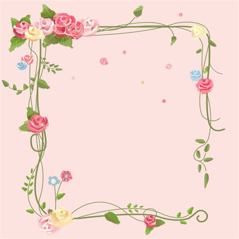 Rose Border Bridal Shower Invitation Poster Vector Background
