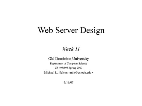 Web Server Design Week 11 Old Dominion University Ppt Download