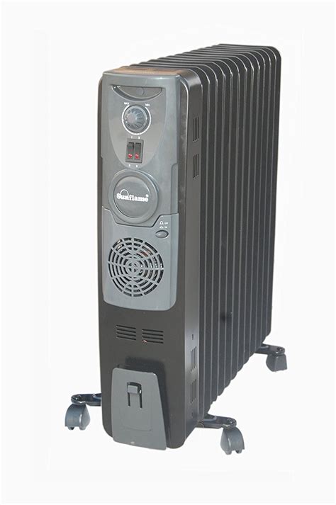 Sunflame 13 Fin Oil Filled Radiator Heater With Fan Black Heaters