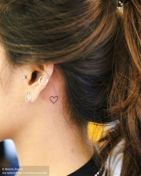 Minimalist Heart Behind The Left Ear Classy Tattoos Dainty Tattoos