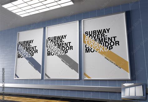 Subway Corridor Poster Mockup Stock Template Adobe Stock