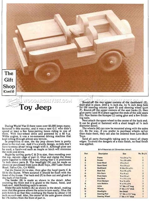 wooden toy jeep plans woodarchivist