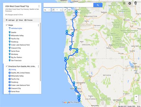 Usa West Coast Road Trip Itinerary Seattle To San Francisco