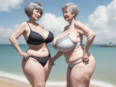 Ai Image Upscaler Granny Showing Her Very Big Enormous Huge Saggy