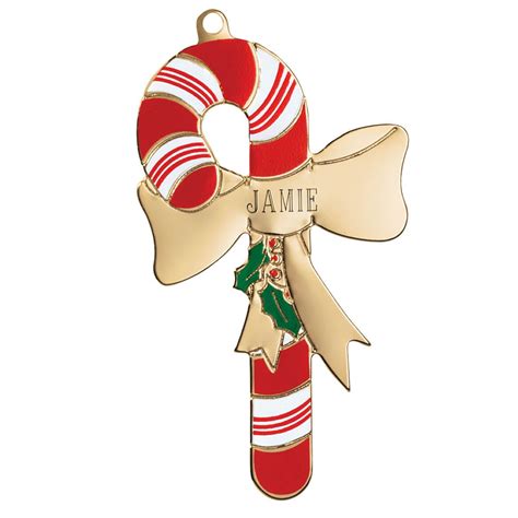 Personalized Christmas Candy Cane Ornament Walter Drake