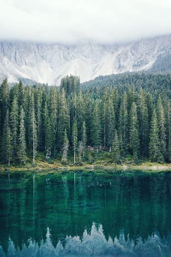 Karersee Carezza Lake In Dolomites South Tyrol Italy Stock Photo