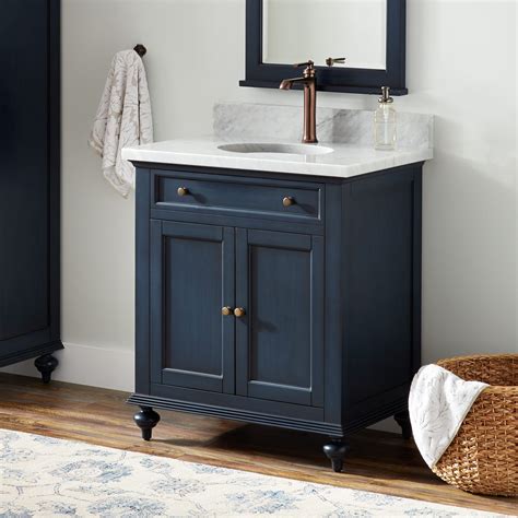 30 Keller Mahogany Vanity For Undermount Sink In Vintage Navy Blue