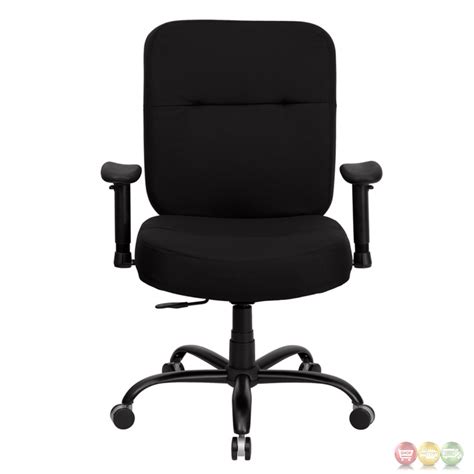 This adjustable big & tall executive office chair. Big And Tall Black Fabric Office Chair with Arms and Extra ...