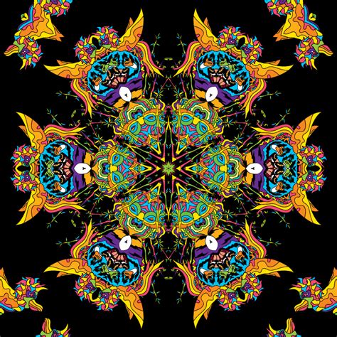 Psychedelic Seamless Vector Eps 10 Patterns Pack 3 Andrei Verner