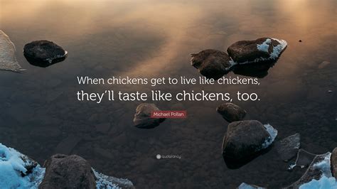 Michael Pollan Quote When Chickens Get To Live Like Chickens Theyll