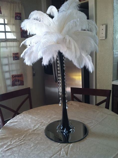 Great Gatsby Feather Centerpiece Coco Chanel Party Feather