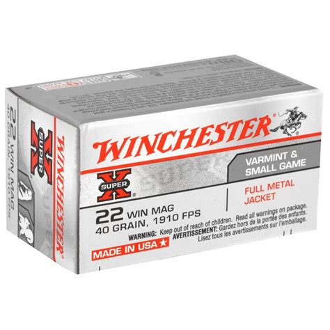 Winchester Super X 22 Wmr Ammo 40 Grain Full Metal Jacket Ammo Deals