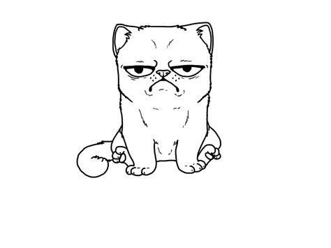 Grumpy Cat Coloring Pages Sketch Coloring Page