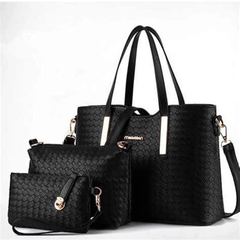 Set De Sacs Noirs Sac à Main Sac à Bandoulière Pochette Femme Achat Vente Set De