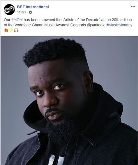 Bet International Congratulate Sarkodie For Winning Artiste Of The