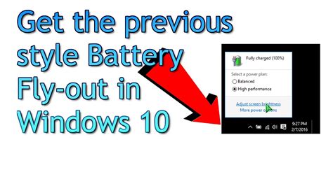 Windows 10 Tip Enable The Previous Style Battery Fly Out In Windows