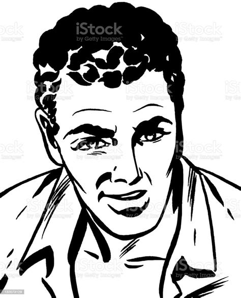 Smirking Curly Haired Man Stock Illustration Download Image Now