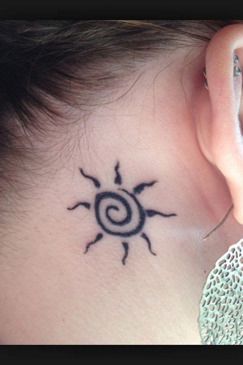 Cool Behind The Ear Tattoo Designs Spiral Tattoos Sun Tattoos Sun Tattoo Designs