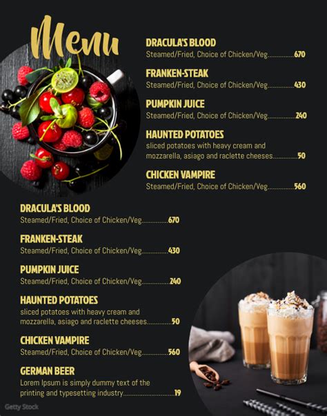 Cafe Menu Template Postermywall