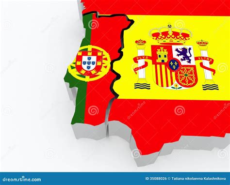 Map Of Portugal And Spain Royalty Free Stock Image Image 35088026