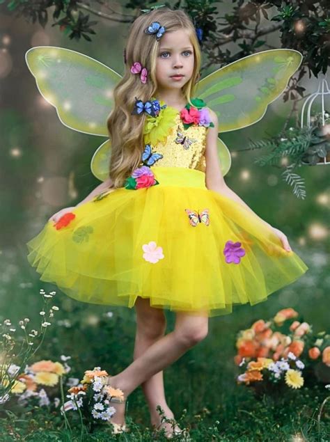 Girls Golden Butterfly Fairy Halloween Costume Halloween Costumes For