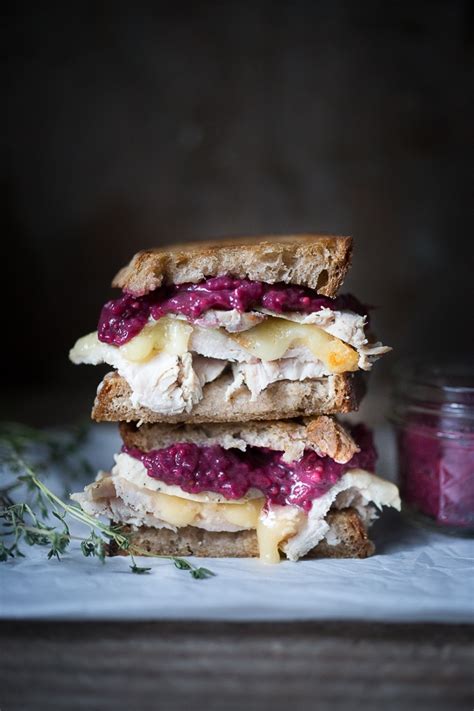 Turkey Brie Grilled Cheese Sandwich With Cranberry Mustard