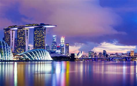 Marina Bay Sands At Night Singapore Hd Desktop Wallpa
