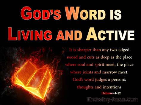 Hebrews 412 The Word Is Living And Active Red