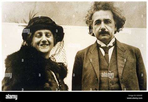 Albert Einstein German Born Physicist With His Wife Elsa In 1922 Date