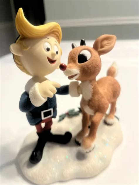 Vintage Enesco 90s Rudolph The Red Nose Reindeer And Hermey Elf Figurine