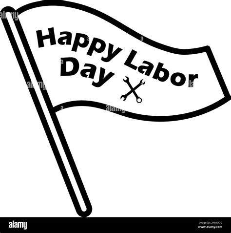 Labor Day Icon Bold Outline Design With Editable Stroke Width Vector