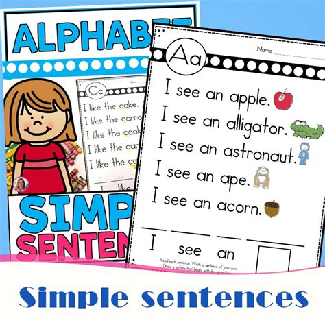 A Z Alphabet Teaching Simple English Sentences Homework Worksheet Kids