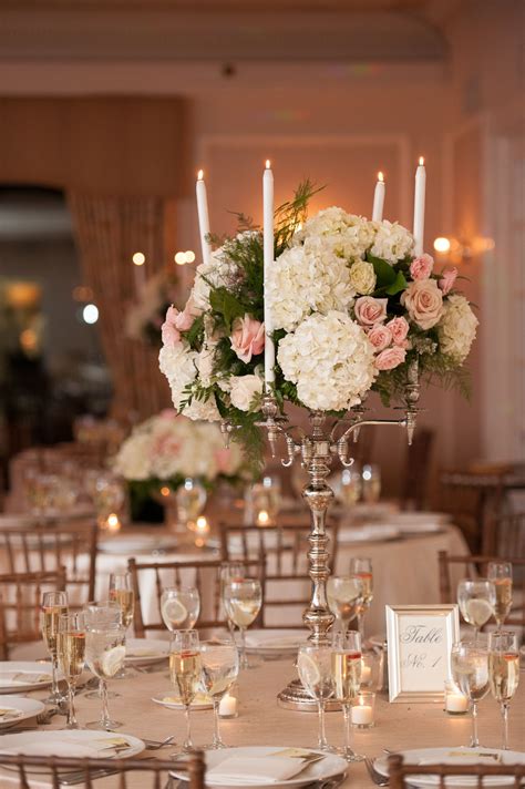 A wide variety of gold wedding centerpiece options are available to you, such as weddings, home decoration. Romantic Gold Candelabra Centerpiece With Hydrangeas