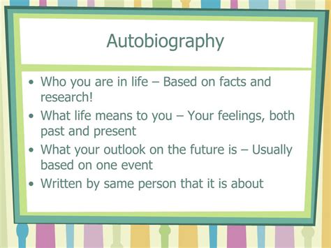 Ppt Autobiographical Genres Powerpoint Presentation Free Download