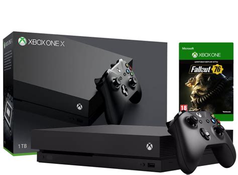 Microsoft Xbox One X 1tb Fallout 76 низкие цены кредит оплата