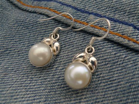 Sterling Silver Pearl Earrings Silverandsoul Handcrafted Jewellery 925