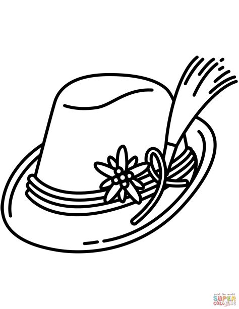 Bavarian Hat Coloring Page Free Printable Coloring Pages