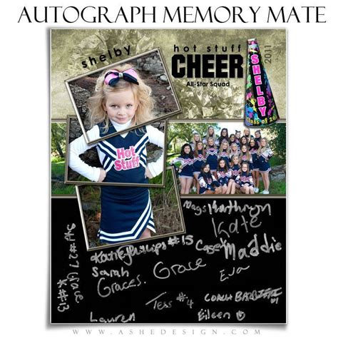 Autograph Memory Mates Design 8x10 Cheerleading Cheer Team Pictures