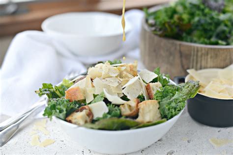 Kale Caesar Salad Light Caesar Vinaigrette Simply Scratch