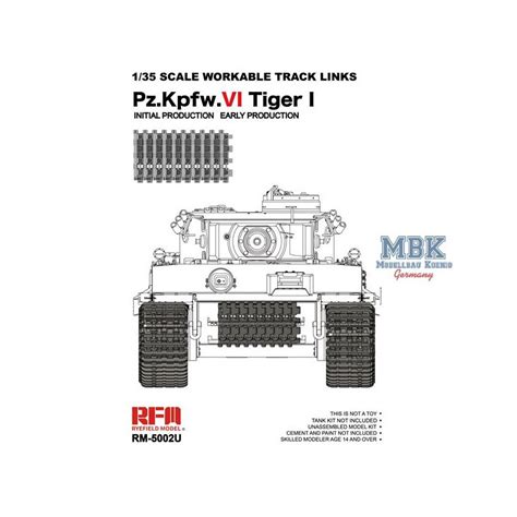 Rye Field Models Workable Track Links For Tiger I Early