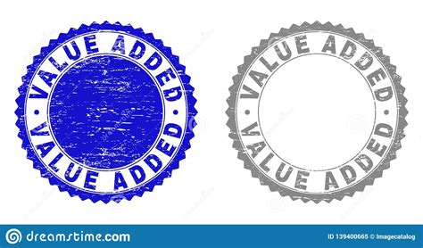 Grunge Value Added Scratched Stamps Stock Vector Illustration Of Gray