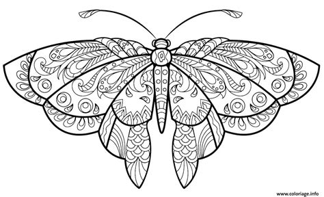 Coloriage Papillon Jolis Motifs 1 Dessin Adulte Papillon à Imprimer