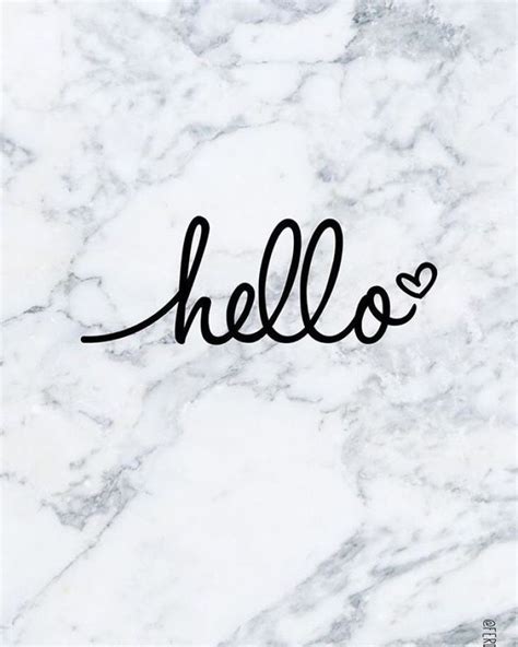 Hello On White Marble Idea Wallpapers Iphone