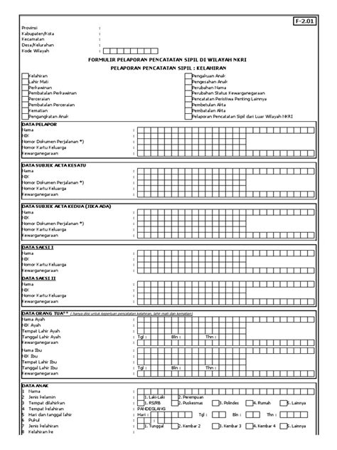 Form Kematian F201 New Pdf