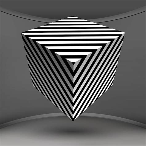 Premium Vector Optical Illusion Lines Background Abstract 3d Black
