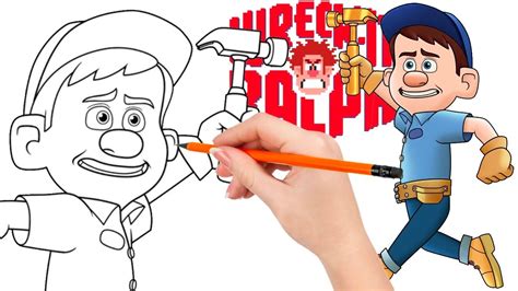 How To Draw Fix It Felix Jr Wreck It Ralph Youtube