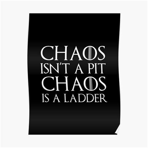 Póster El caos no es un pozo el caos es una cita de escalera de